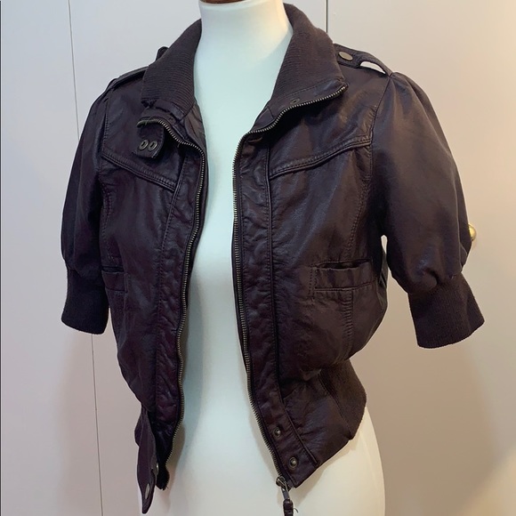 therapy Jackets & Blazers - Therapy M faux leather jacket short sleeve